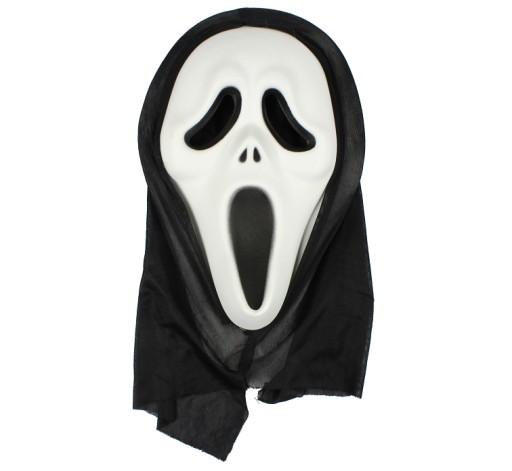 Scream Scream strašidelná maska s Halloweenskou kapucňou