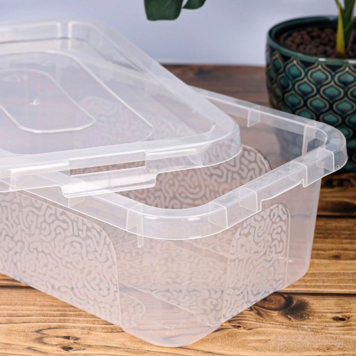 Plastový box, priehľadná nádoba, 4,5l box, uzavretý organizér