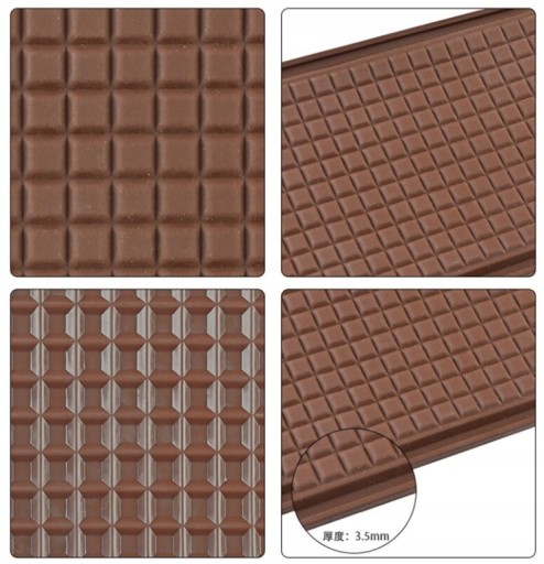 Mini silikónová forma, kocky čokolády a oblátky