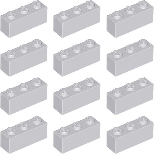 LEGO Brick 1x3 svetlosivá LBG 4211428 3622 - 12 ks