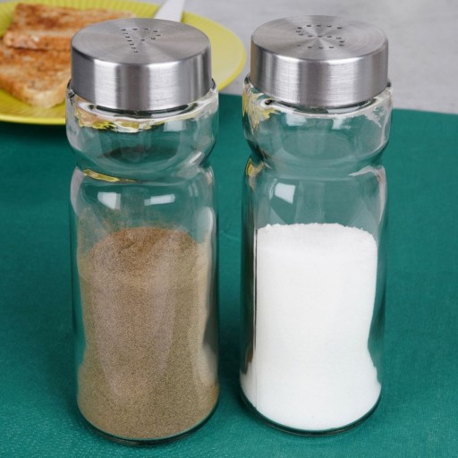 Súprava SOĽNIČKA A PAPRIKA, veľká soľnička, sklenená korenička, XL sada dochucovadiel