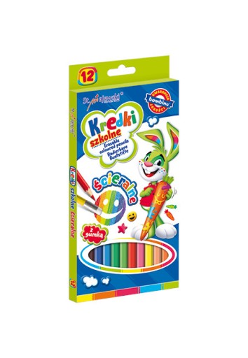Bambino stierateľné ceruzkové pastelky s gumou, 12 farieb