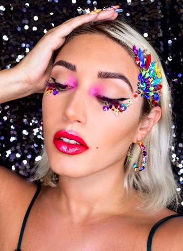 Crystals 3D samolepky na tvár MAKE UP festival SAMOLEPIACI FAREBNÝ