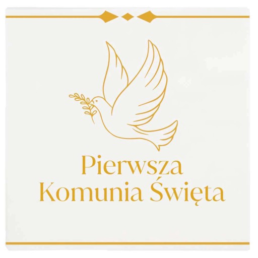 biele obrúsky PRVÉ SV. PRIJÍMANIE holubica s ratolesťou x20