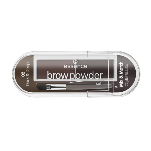 Essence Brow Powder sada na úpravu obočia so štetcom 02