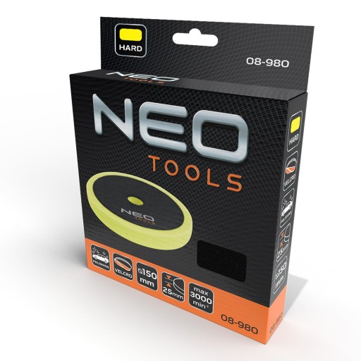 NEO TOOLS LEŠTIACA PODLOŽKA 150 X 150 MM X 25 MM TVRDÁ HUBKA ŽLTÁ 08-980