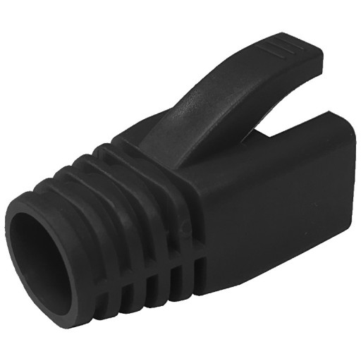 Kryt na zástrčku RJ45, cat6a 7, 10 ks, čierny