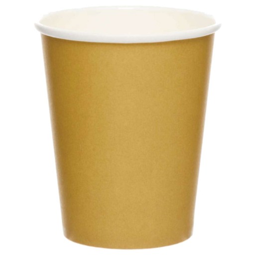 Zlaté chrómové papierové poháre 237ml