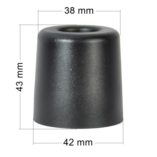 NÁRAZNÍK PRE DVERE A BRÁNY 43MM ČIERNA