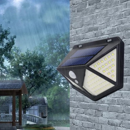 SLNEČNÁ LAMPA S SNÍMAČOM POHYBU A SÚMRAK 100LED