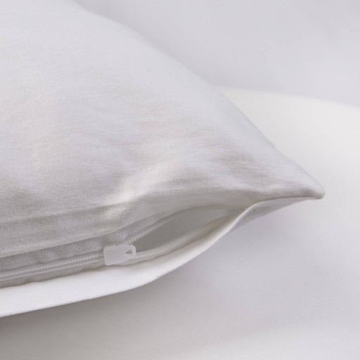 Obliečka na vankúš z bavlneného saténu 40x40 Biela
