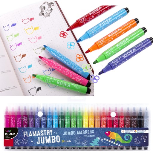 Značkovače JUMBO THICK TIP-FILTER, 24 farieb, ZNAČOVAČE KIDEA