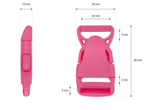 Spona plastová 30mm Spona Západka RUŽOVÁ 5 ks