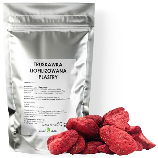 MRAZOM SUŠENÉ JAHODY jahodové plátky 50g