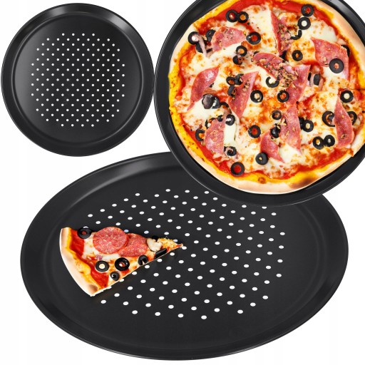 Plech na pečenie PIZZA, dierovaný plech, 32 cm, nepriľnavý povrch