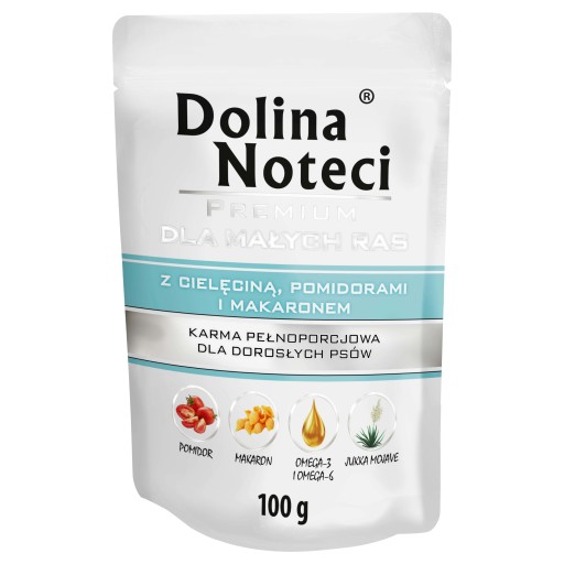 DOLINA NOTECI Teľacie, paradajkové a cestoviny pre malé plemená 100g