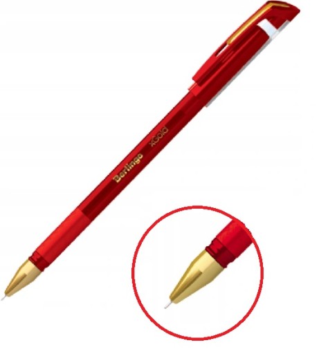 Berlingo guľôčkové pero s uzáverom, 0,7 mm, xGold, červené, 1 ks