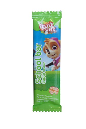 FRUIT FUNK Tlapková patrolka ZDRAVÉ OVOCNÉ TYČINKY S JABLKOVOU PRÍCHUŤOU 4 BALENIE 4x20g