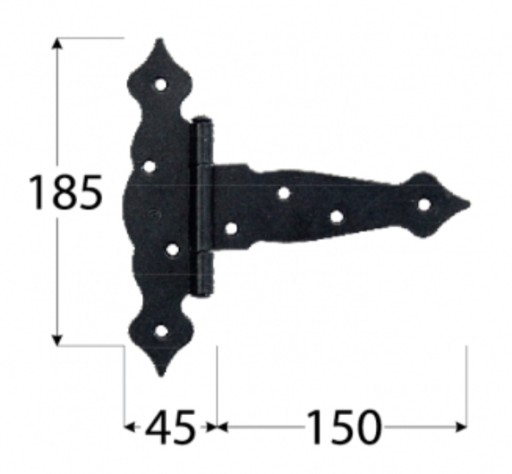 Ozdobný trojuholníkový pánt DOMAX ZTO150 150x45x185