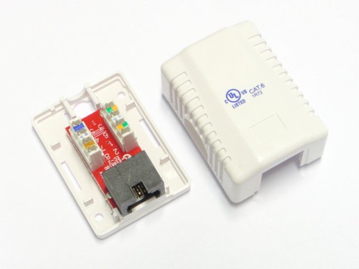 SIEŤOVÁ ZÁSUVKA RJ45 LAN CAT.6a UTP JEDNODUCHÁ POVRCHOVÁ MONTÁŽ