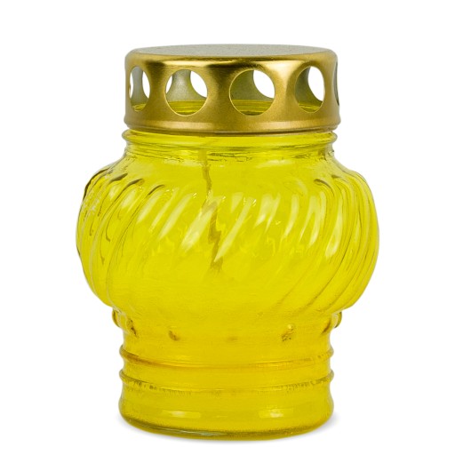 Sviečka liata sklenená 10 cm Žltá DP68
