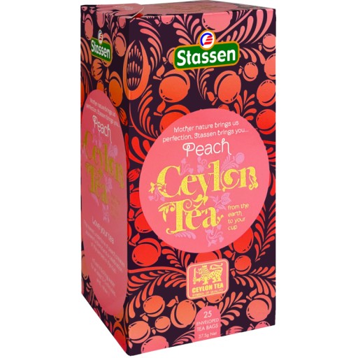 STASSEN Broskyňový čaj - Cejlónsky čierny čaj BROSKYŇA - 25 VRECOV