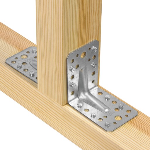 KPL 6 Montážny uholník 60x60x45 Vystužená stolárska spojka 10 ks