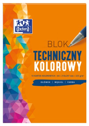 Technická podložka Oxford A4, 10 listov, farebná