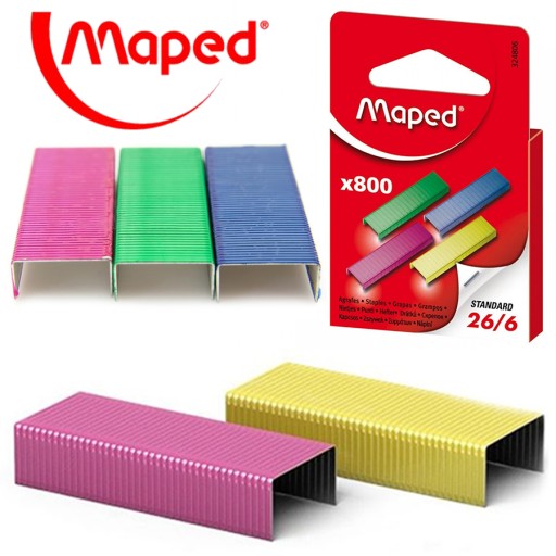 Farebné sponky 26/6 800 Ks 324806 Maped