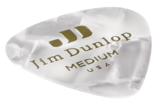Trsátko Dunlop 483R04MD CELLULOID MEDIUM gitarové - PEARL WHITE