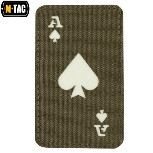 ACE OF SPADES AKO PIK M-Tac FLUO OLIVOVÁ NÁPLATA ZNAKU