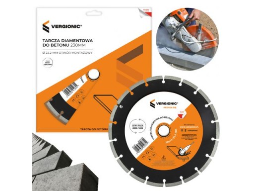 Diamantový kotúč na rezanie betónu, kameňa, kociek, tehál, 230 mm, 2271