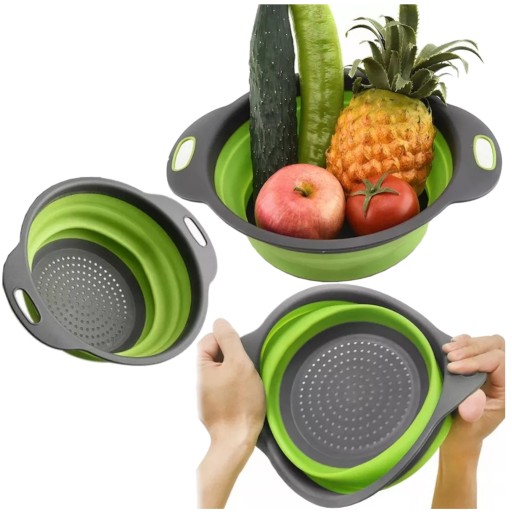 Silikónový cedník skladací kuchynský sitko odkvapkávacie sitko 19 cm 19x24cm