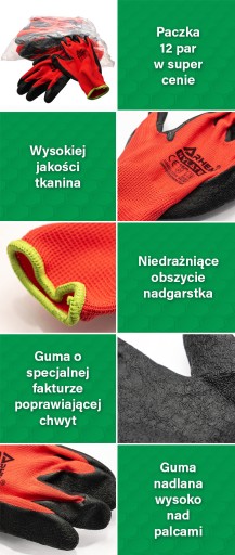 Pracovné rukavice na ochranu zdravia a bezpečnosti pri práci, veľkosť 9 L, balenie 12 párov