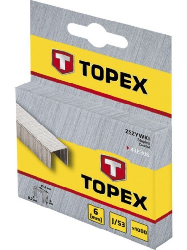 Spony typu J, 6 mm, 1000 ks.