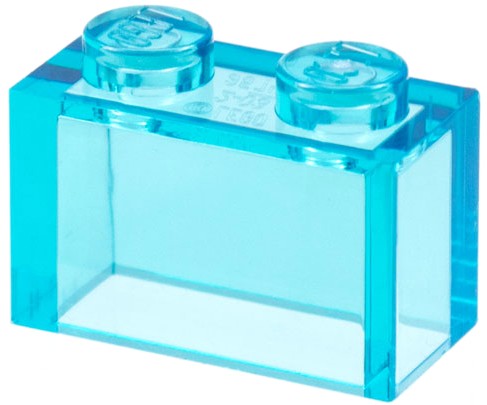 LEGO Brick 1x2 Transparent Light Blue Trans 6244910 3065 - 50ks