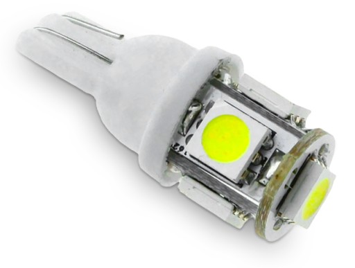 PARKOVÁ ŽIAROVKA W5W 5 LED T10 BIELE PARKOVACIE ŽIAROVKY