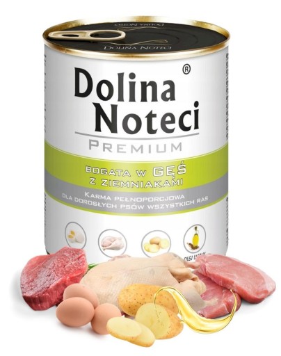 DOLINA NOTECI PREMIUM vlhké krmivo pre psov bohaté na hus so zemiakmi 800g