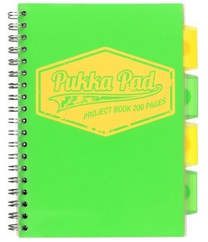 Pukka pad neónovo zelený zápisník, 200 strán