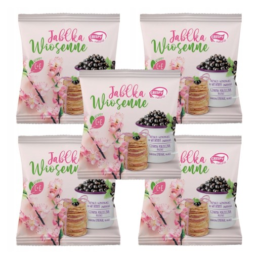 CRISPY NATURAL Sušené jarné jablkové čipsy z čiernych ríbezlí 18g