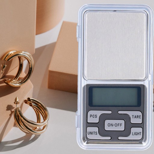 Elektronická presná LCD váha na šperky, vrecková mini, 500/001g