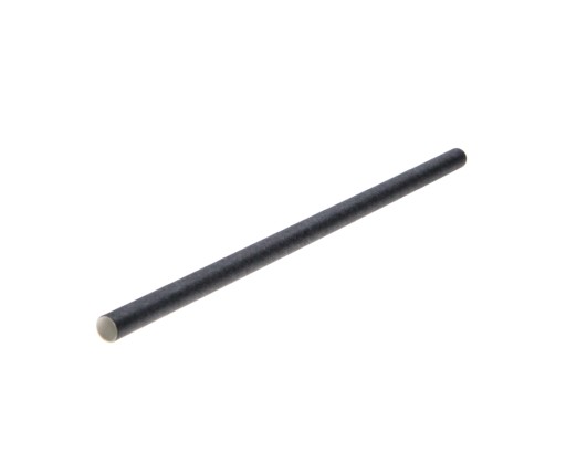 Papierové slamky čiernej farby, priemer 8 mm, 20 cm, 150 ks.