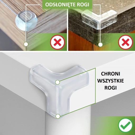 Ochrana rohov pre hrany nábytku, hrany skriniek, silikónové rohy x1