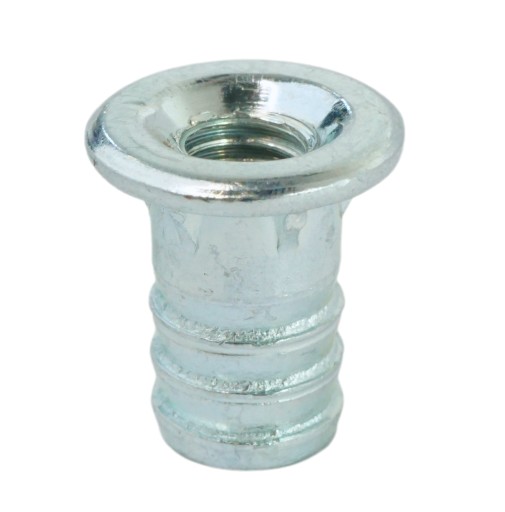 Zásuvka 10x M6 x 14 mm s golierom, tepaná nábytková vložka na drevo, nožičky