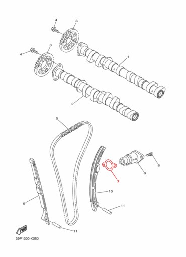 Tesnenie napínača rozvodu Yamaha FZ1 06-15, FZ8 11-16, R1 06-08