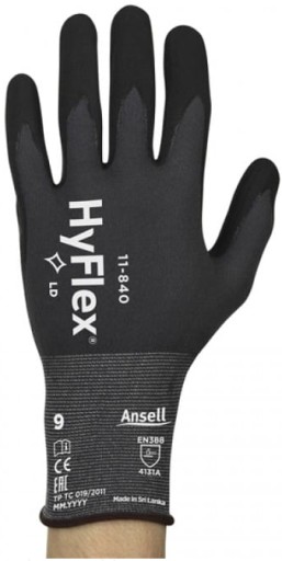 Bezšvové pracovné rukavice Precízne rukavice ANSELL HyFlex 11-840 veľkosť 8-M