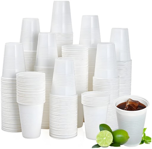 Jednorazové plastové poháre 200ml Biele poháre na vodu a studené nápoje