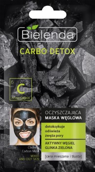 Bielenda Carbo Čistiaca uhlíková maska pre zmiešanú a mastnú pleť