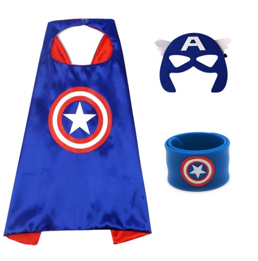 OUTFIT MASKA CAPTAIN AMERICA AVENGERS + CAPEA + WARMBAND