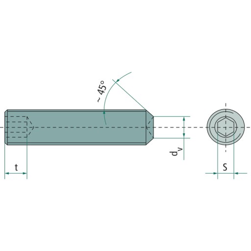 Nastavovacia skrutka M5x10 mm DIN 916 ISO 4029 INOX